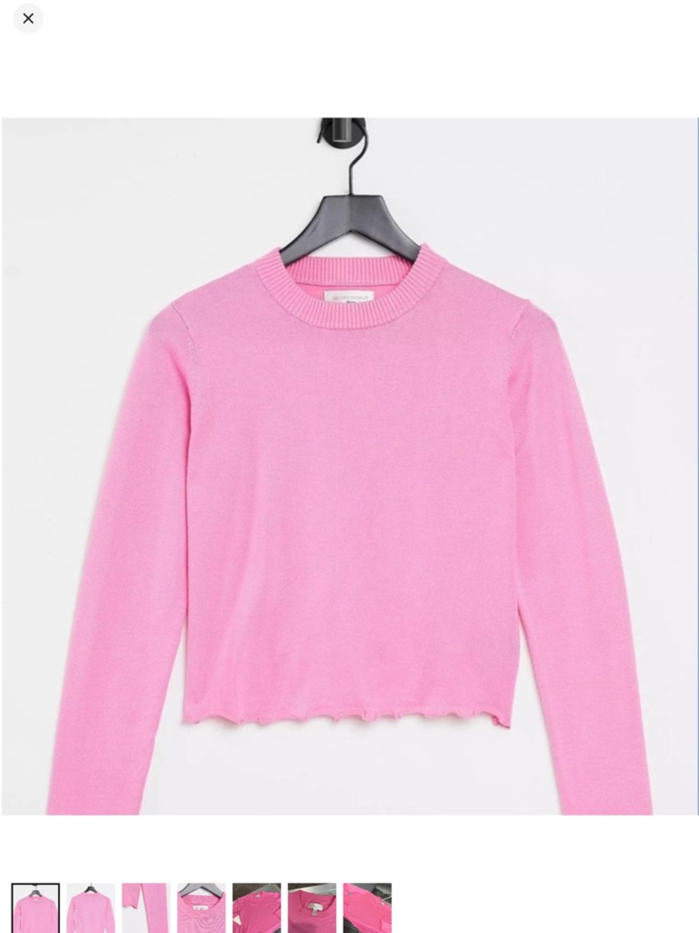 Women's Pink Crewneck Long Sleeve Sweater - Lightweight Knit